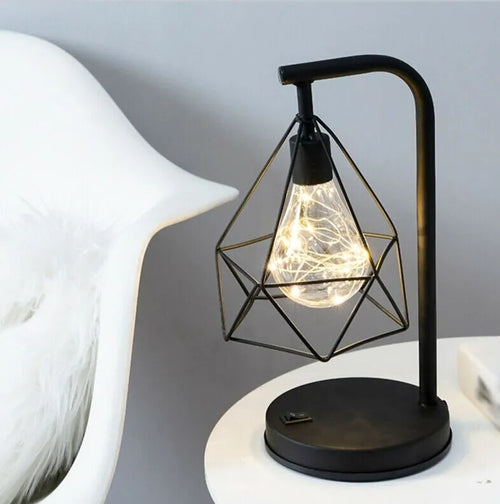 Batterielose industrielle Nachttischlampe