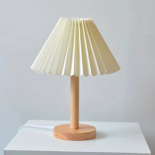 Bettlampe Holz Faltbarer Lampenschirm