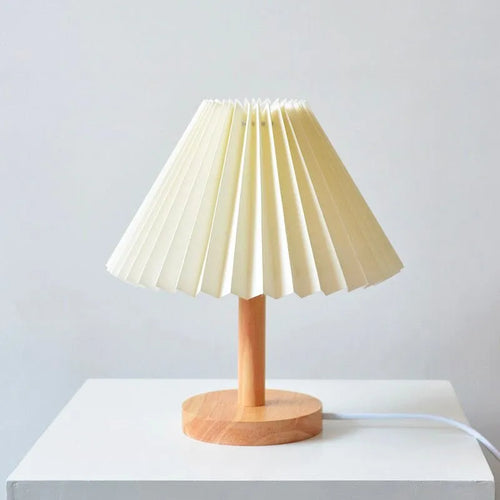 Bettlampe Holz Faltbarer Lampenschirm