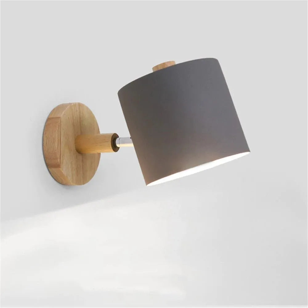 Bettlampe Wand Holz Skandinavischer Stil