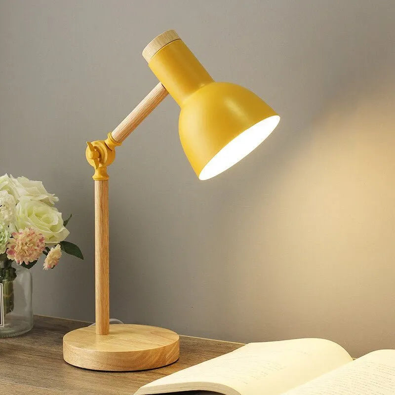 Nachttischlampe Holz Verstellbar