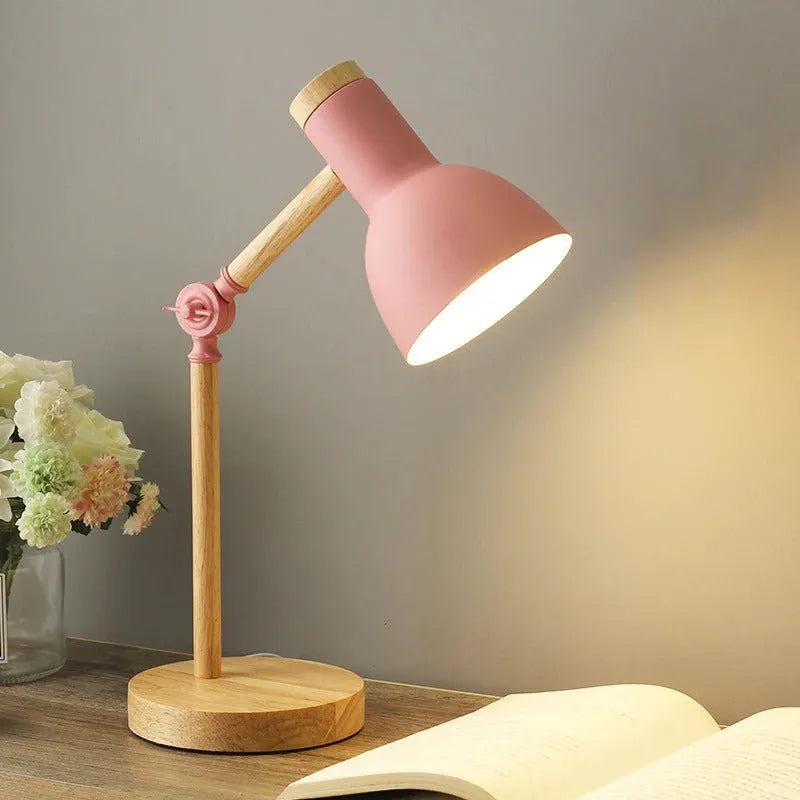 Nachttischlampe Holz Verstellbar