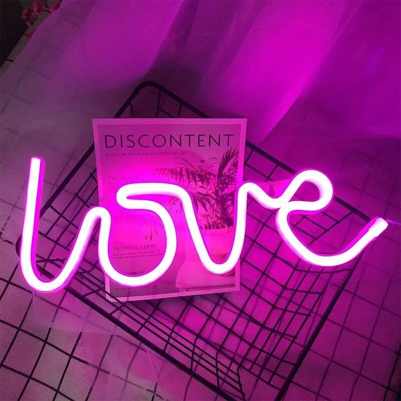 Nachttischlampe Neon LOVE