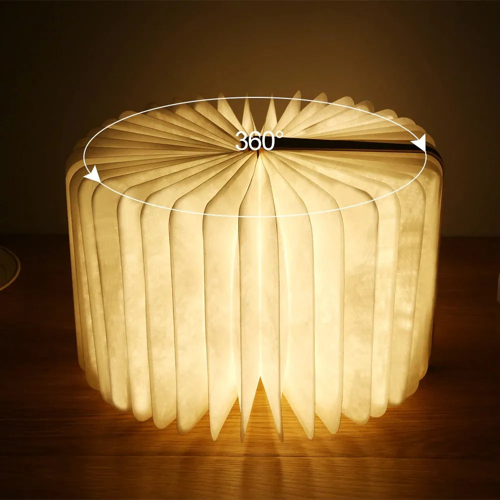 Originelle Nachttischlampe Leuchtendes Buch