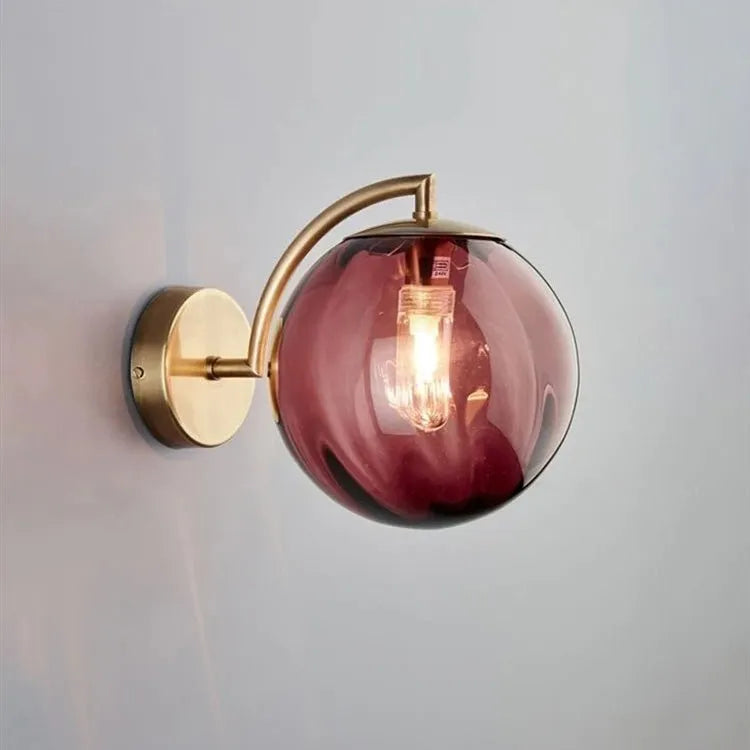 Wandleuchte Design Rauchglas Kugel