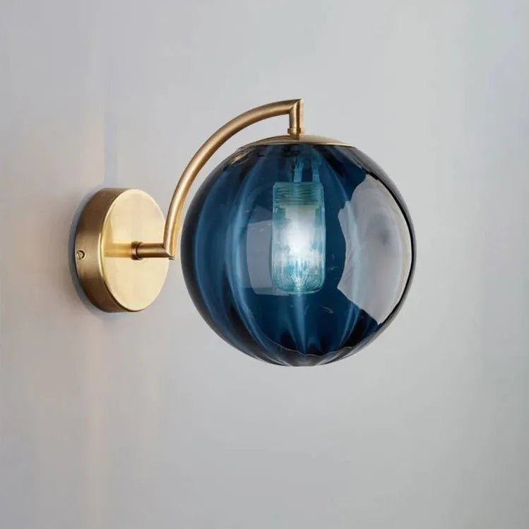 Wandleuchte Design Rauchglas Kugel