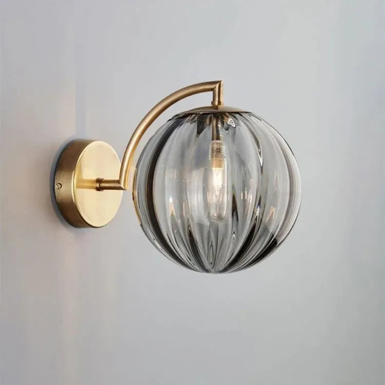 Wandleuchte Design Rauchglas Kugel
